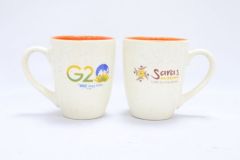 Khurja Souvenir Mug (Set of 2) Matt White || G20 Printed || Saras Aajeevika