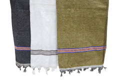 SARAS Aajeevika, Handwoven | Bathing Towel | SHG Product | Madhya Pradesh | Quick absorption | Faster Drying | White, Black & Green | Set of 3