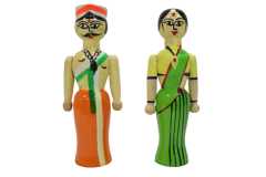 Raja Rani Green Orange | Toy for Kids | Handmade Toys | Wooden Toys | Home Decor