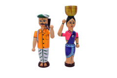 Kisan Set Orange Blue | Toy for Kids | Handmade Toys | Wooden Toys