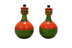 Balancing Doll Small Pair Green Orange| Toy for Kids | Handmade Toys | Wooden Toys