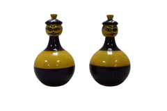 Balancing Doll Small Pair Dark Blue Yellow | Toy for Kids | Handmade Toys | Wooden Toys