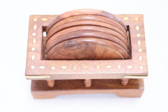 Handcrafted | Wooden Coaster Vertical | SHG Product | Punjab | Natural Wood | Eco-Friendly | Set of 6