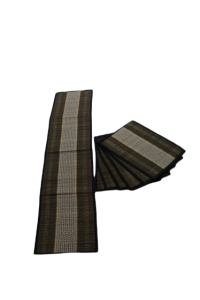 Madurkathi Tablemat( 6+1), Mk Black & White (12×17) In (2) || Saras Aajeevika