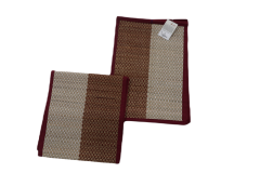 Handcrafted Cotton Table Mat Set (6+1) – Red & White, 12×17 Inch
