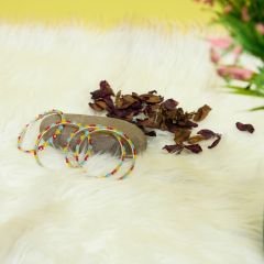 Beads Bangles || Red,Yellow and Blue Colors || Set of 4 || Saras Aajeevika