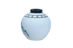 Handcrafted | Flower Vase | SHG Product | Uttar Pradesh | Terracotta Pottery | Black Pottery | Worli Art | Fine Clay | White
