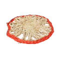 Jute Table Mat Small || Brown Red || Saras Aajeevika