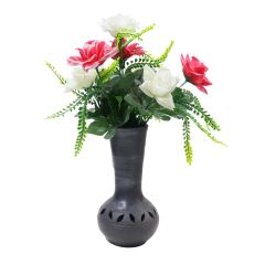 Black Pottery Flower Pot 9 Inch || Saras Aajeevika