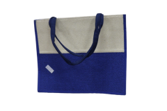 Eco-Chic Jute Shopping Bag| Ladies Shopping Bag |Handbag| White and Blue | Ladies Fasion | Jute Handbag 