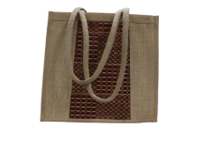 Jute Oval Chick Bag Marron 15×14