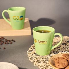 Khurja Souvenir Mug (Set of 2) Green || G20 Printed || Saras Aajeevika