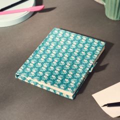 Handmade Diary with Pen Holder | Green Fabric Cover | 8" × 6" Inch | SHG Product