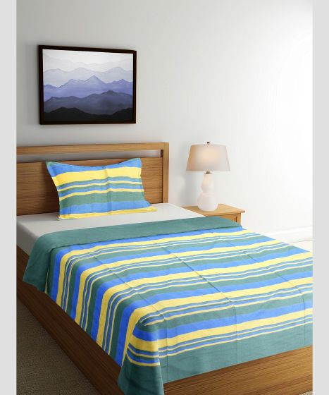 Bedspread Cotton Line| Handmade cotton Work|Home Décor| Home Essentials | Yellow and Green