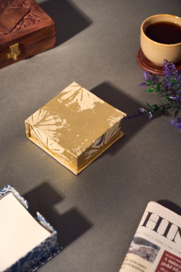 Handmade Diary Slip Box | Yellow Cover | 4" × 4" Inch | SHG Product