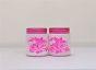 Glass Round Kitchen Jar Set of 2 Pink Flower || Saras Aajeevika