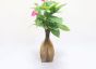 Khurja Pottery Flower Vase Pan Shape||  Mustard Color || Size 10 Inches || Saras Aajeevika