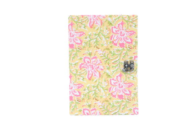 Handmade Lock Diary | Yellow & Red Fabric Cover | 10 Inch | SHG Product