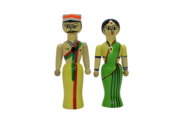 Raja Rani Green Yellow | Toy for Kids | Handmade Toys | Wooden Toys