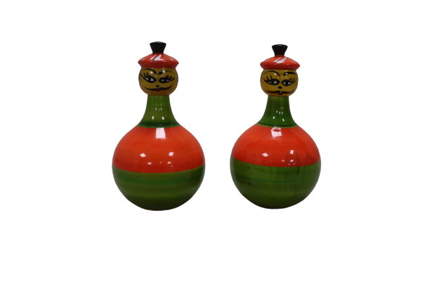 Balancing Doll Small Pair Green Orange| Toy for Kids | Handmade Toys | Wooden Toys