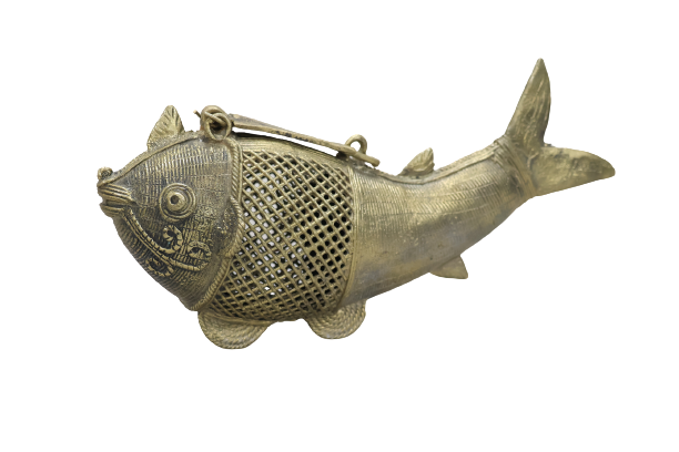 Handcrafted Brass Fish | Dhokra Art Decorative Showpiece | Tribal Craft | SHG Artisan Product