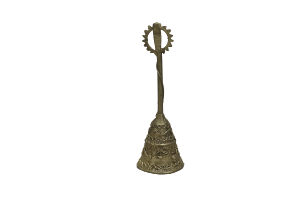 Dhokra Art Brass Hand Bell 8" || Saras Aajeevika