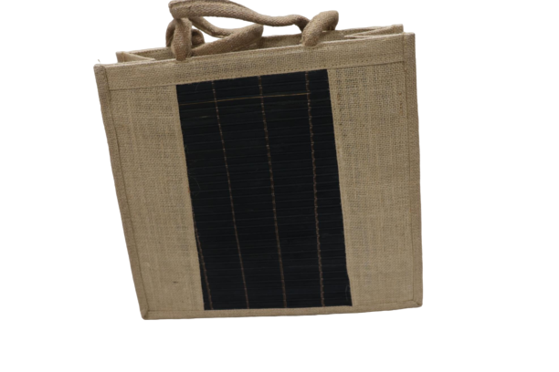 Jute Oval Chick Bag Black 15×14