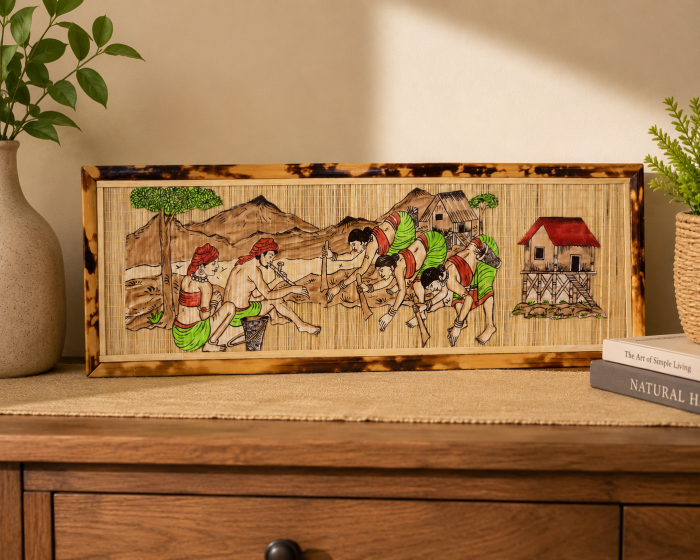 Bamboo Farming Wall Hanging Frame 8*22 inch || Saras Aajeevika