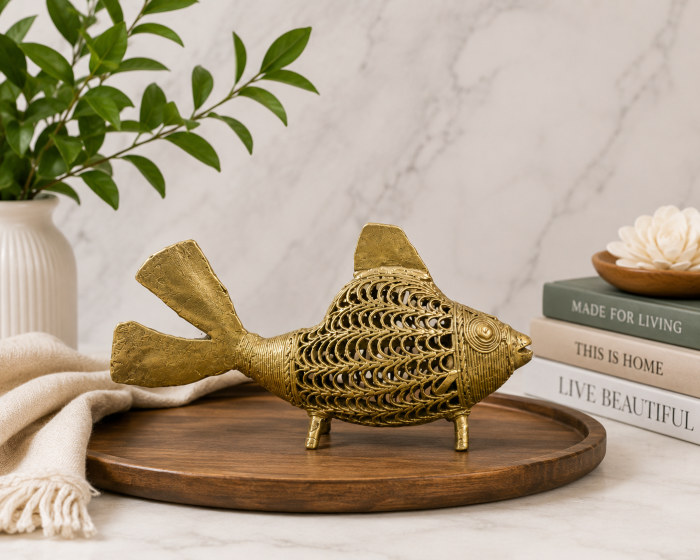 Dhokra Brass Fish || 8 inch || Saras Aajeevika