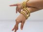 Elegant Selfee Fiber Bangle Set of 8 in Gold Colour
