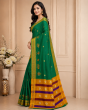 Kasuthi Cotton Saree || Green Colour || Elephant Design with 80 cm Blouse || Saras Aajeevika