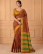 Ilkal Cotton Saree Small Checks || Maroon Colour & Green Pallu with 80cm Blouse || Saras Aajeevika