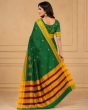 Kasuthi Cotton Saree || Green Colour || Elephant Design with 80 cm Blouse || Saras Aajeevika