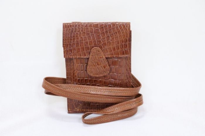  Leather Sling Bags Crocodile Brown