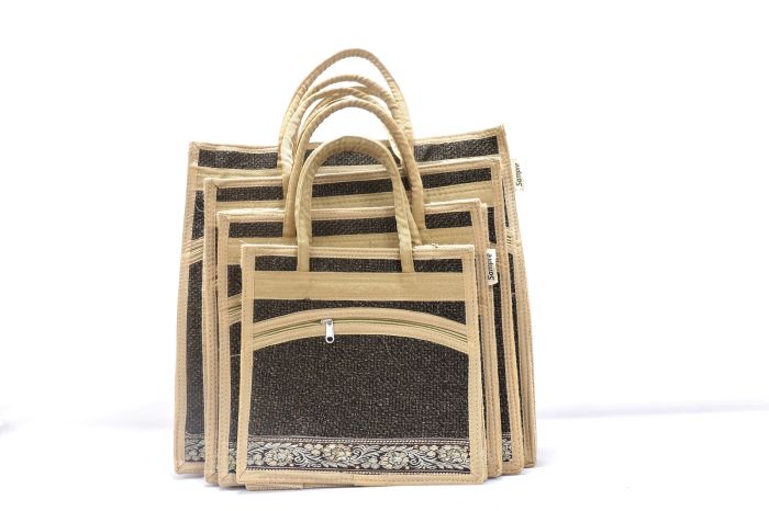 Jute Bag Combo Zipper Pack from Haryana | Eco- Friendly Handbag | Ladies Fashion | Jute Bag Combo in Black