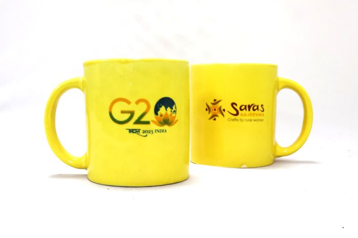 Khurja Souvenir Mug (Set of 2) Yellow 2 || Saras Aajeevika