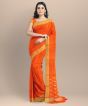 Chanderi Palla Jal || Silk Cotton || Orange || 6.5 Mtr || Saras Aajeevika