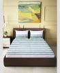 Bedsheet Cotton White Green Line 90*100 inch || Saras Aajeevika