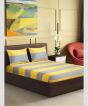 Bedsheet Cotton Double Bedsheet || Yellow Blue Line || 90X100 inch || Saras Aajeevika
