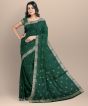 Saras Aajeevika Chanderi Silk Cotton Saree – Shoulder Pallu Design, Green, 6.5 Mtrs