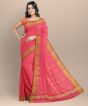 Chanderi Shoulder Pallu || Silk Cotton || Strawberry || 6.5 Mtr || Saras Aajeevika