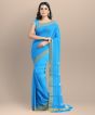 Chanderi Shoulder Pallu || Silk Cotton || Royal Blue || 6.5 Mtr || Saras Aajeevika