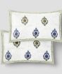 Cotton Jute Bedsheet White & Green Line 93×108 || Saras Aajeevika