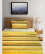 Bedspread Cotton Single Bedsheet || Yellow Green Line || 90X60 inch || Saras Aajeevika