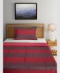 Bedspread Cotton Single Bedsheet || Maroon Black Line || 90*60 Inch || Saras Aajeevika 