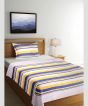 Bedspread Cotton Single Bedsheet || Yellow White Line || 90X60 inch || Saras Aajeevika 