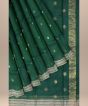 Saras Aajeevika Chanderi Silk Cotton Saree – Shoulder Pallu Design, Green, 6.5 Mtrs