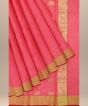 Chanderi Shoulder Pallu || Silk Cotton || Strawberry || 6.5 Mtr || Saras Aajeevika