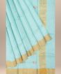 Chanderi Shoulder Pallu || Silk Cotton || Light Grren || 6.5 Mtr || Saras Aajeevika