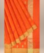 Chanderi Palla Jal || Silk Cotton || Orange || 6.5 Mtr || Saras Aajeevika